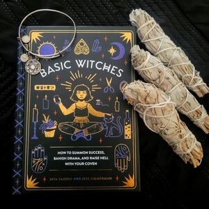 Alex and Ani Bangle, Basic Witches Book, and 3x Burning Sage